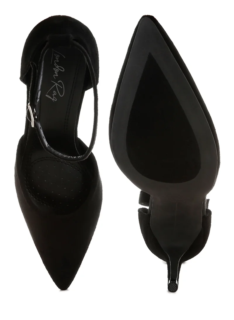London Rag Microfiber Stiletto Sandals in Black