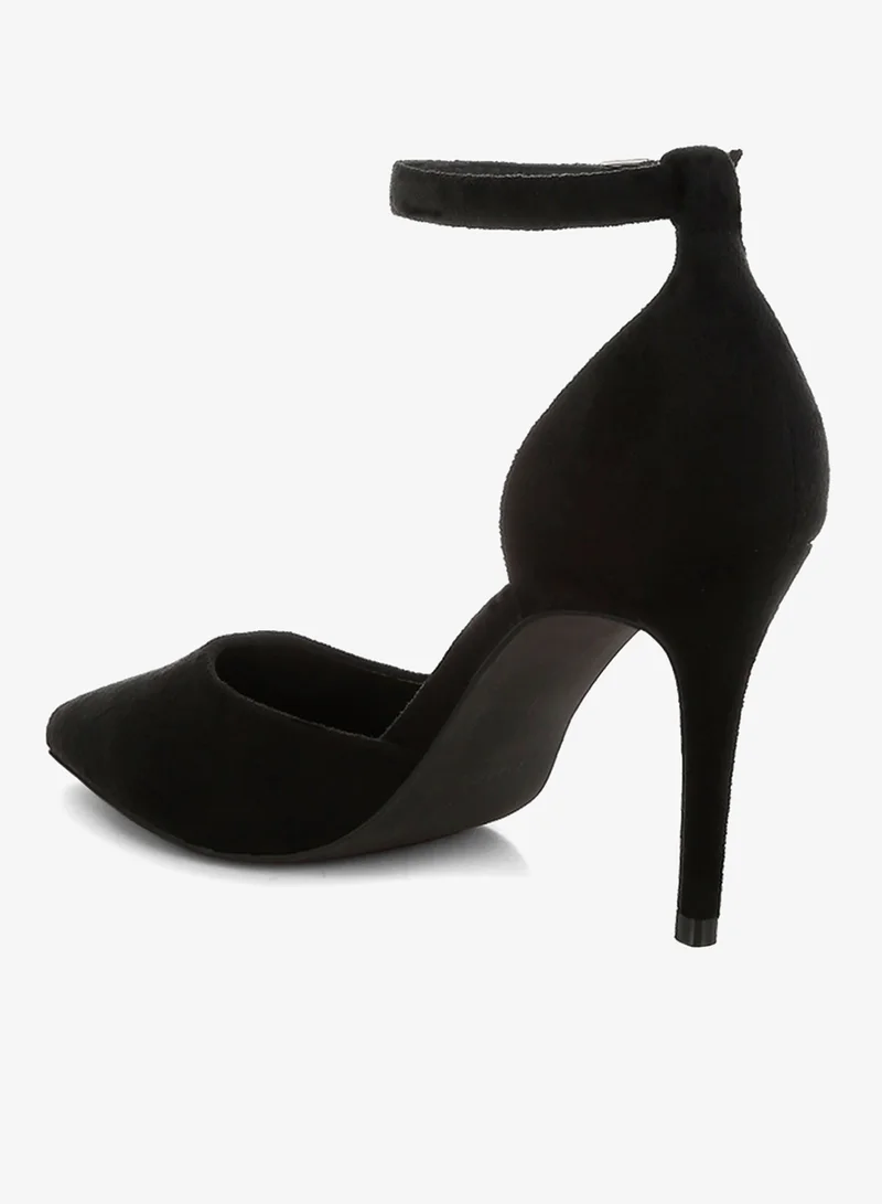 London Rag Black Microfiber Stiletto Sandals in Black for Women | Best Price UAE