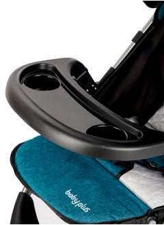 BABY PLUS Supreme Comfort Baby Stroller - Lightweight, Foldable, Adjustable Seat and Retractable 3-Tier Canopy. Ultimate Ease Baby Carriage with Cup Holder for Infants & Toddlers, 0-4 Years (BLUE)  - Image 4