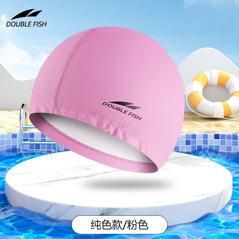 Generic Comfortable Professional Large Swim Cap Pink [waterproof coating]]