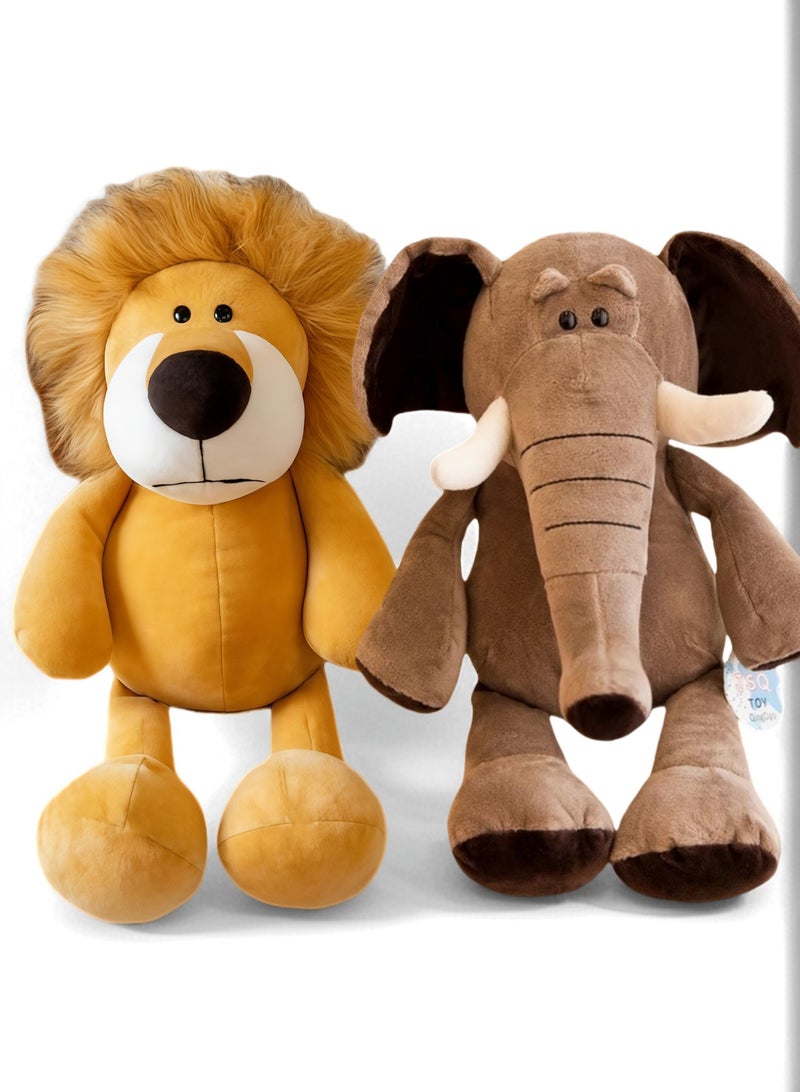 ​زوج دمى الأسد والفيل المحشوة - Image 1