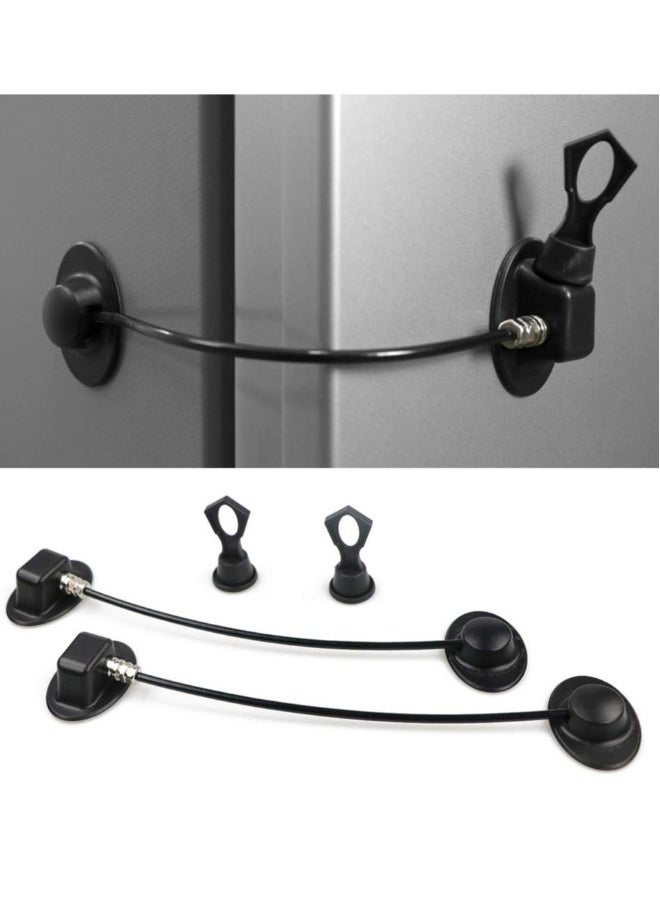 Generic Refrigerator Lock with with Magnetic, Black Refrigerator Lock Dorm Freezer Door Lock and Child Safety Cabinet Lock with Strong Adhesive, very convenient to unlock  - Image 1