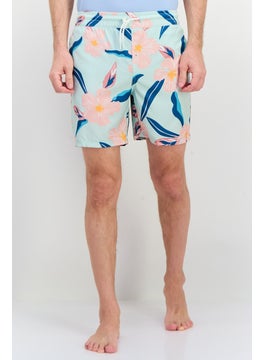 Sovereign Code Men Allover Print Board Shorts Swimwear, Pale Blue Combo  - Image 1