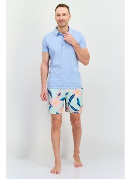 Sovereign Code Men Allover Print Board Shorts Swimwear, Pale Blue Combo  - Image 4