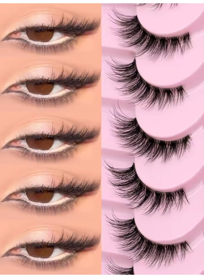 Natural Looking Cat Eye Lashes, 10 Pairs 3D False Eyelashes, Lightweight Reusable Eyelashes - Image 5