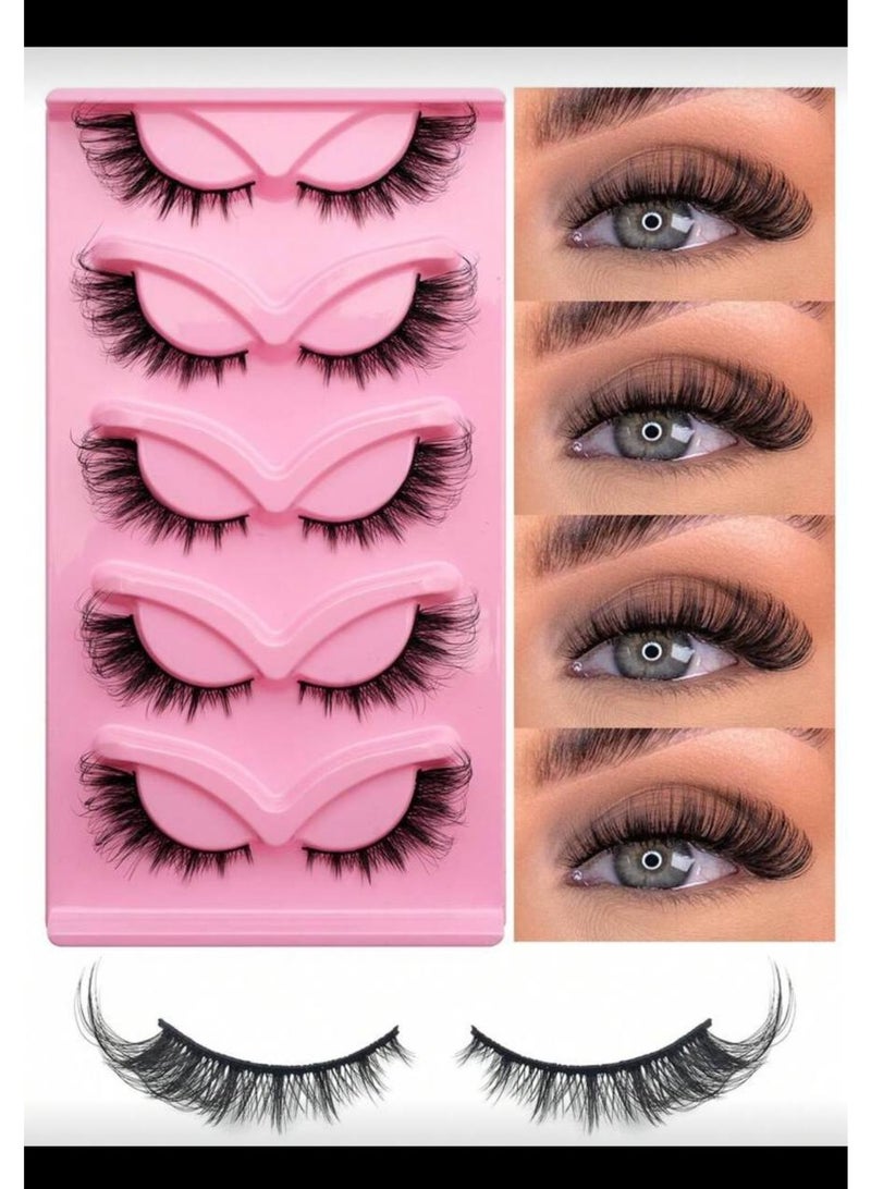 Natural Looking Cat Eye Lashes, 10 Pairs 3D False Eyelashes, Lightweight Reusable Eyelashes - Image 1