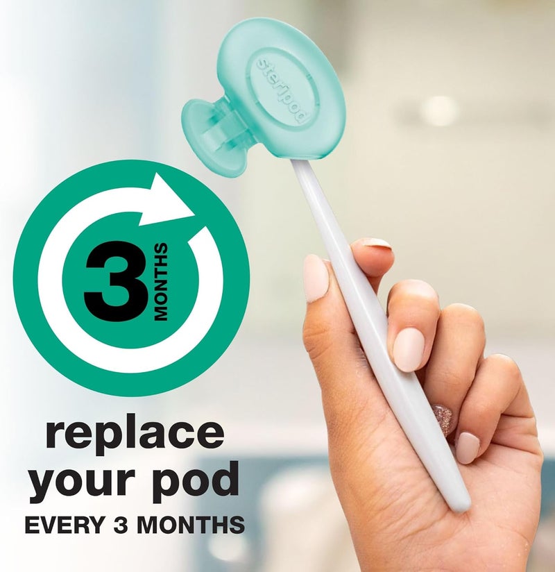 Steripod ClipOn Toothbrush Protector with Peppermint Essential Oil Keeps Toothbrush Fresh and Clean Fits Most Manual and Electric Toothbrushes 1 Count Pack of 2 - Image 5