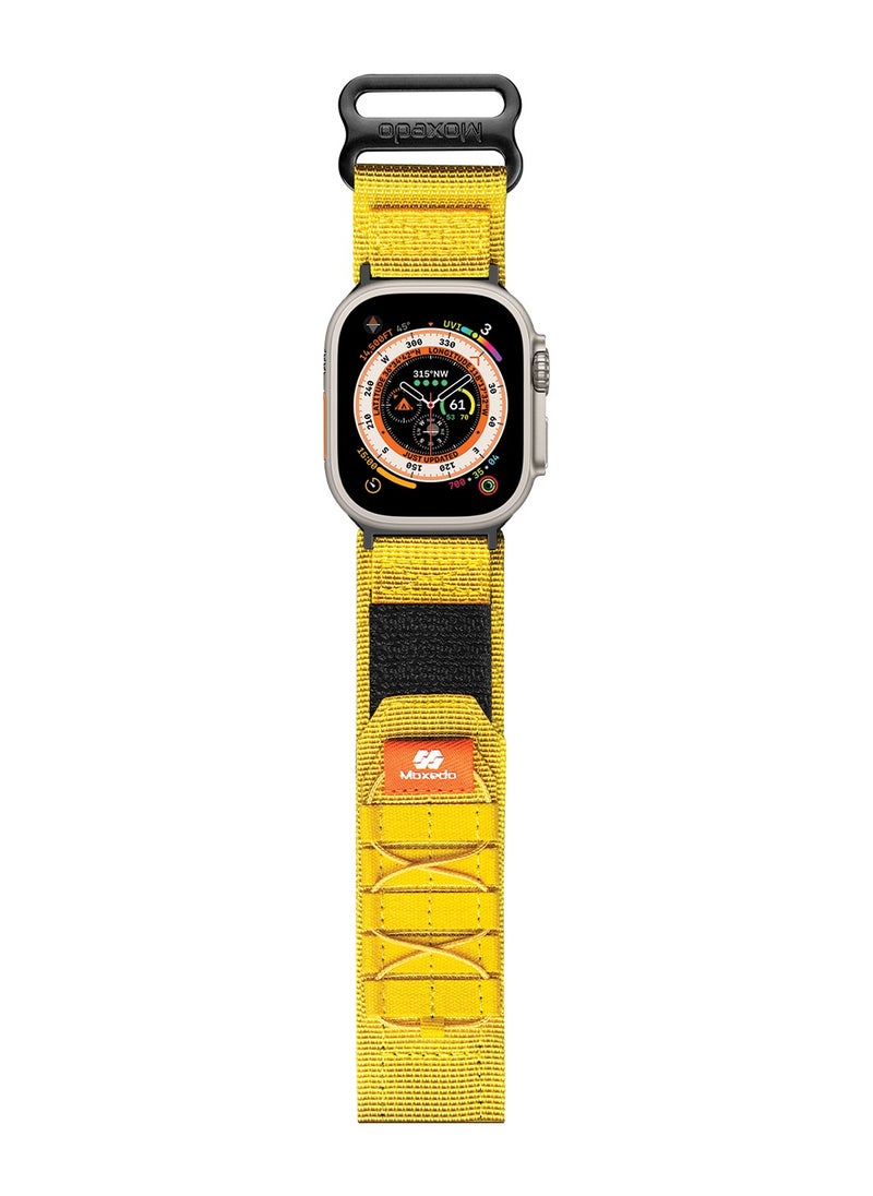 Moxedo - Moxedo Tactical Sports Rugged Strap Breathable Nylon Braided Compatible with Apple Watch Band Series 8 7 6 5 4 3 2 1 SE Ultra  Woven Loop Design for 44mm 45mm 49mm -Yellow - Image 1