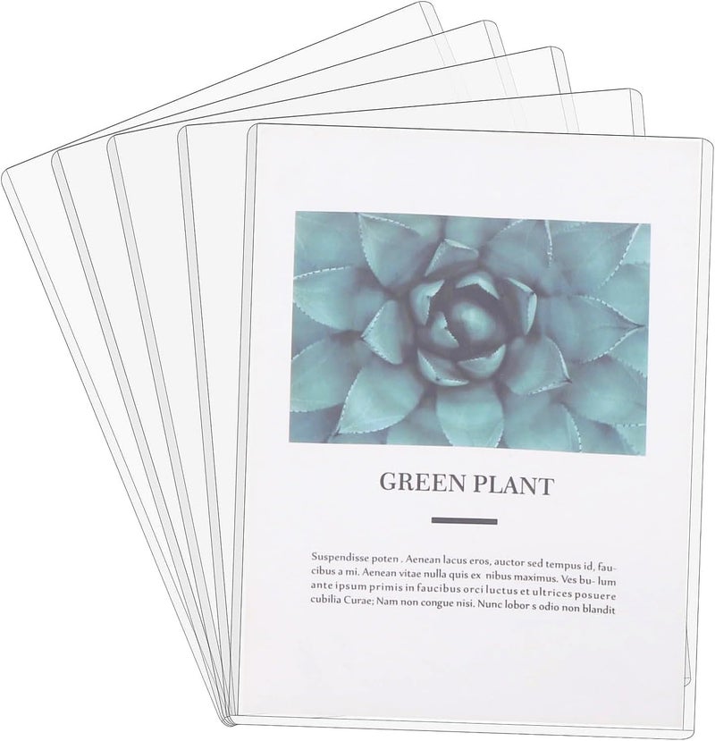 acDesign 5 Pcs Rigid Print Protectors 8.5''x 11'' Waterproof Plastic Sheet Protectors for Prints Photos Postcard Poster(Clear) - Image 1
