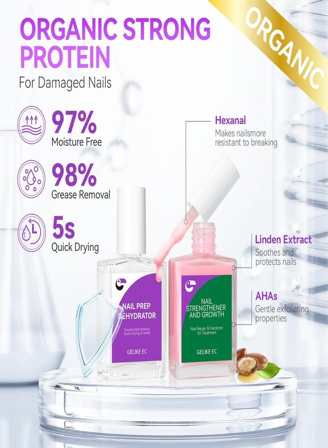 Gelike EC Nail Strengthener Dehydrator Kit: Soft Pink 6-in-1 Strengthener and Dehydrator Set for Stronger in 14 Days - Vegan Allergy-Friendly for Gel Lovers & Sensitive Users - Image 4