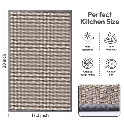 SoftDuo Kitchen Mats for Floor Kitchen Rugs Nonskid Washable Absorbent Kitchen Runner Rug for in Front of Sink Entryway Rubber Backing Indoor Door Mat Farmhouse Style Standing Mat 173x28 Grey - Image 3