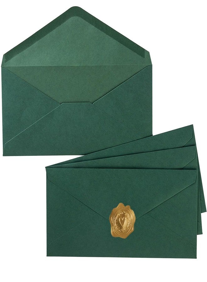 Wishop 50 Pack #10 Business Envelopes Standard V Flap Invoices Envelopes for Office Checks, Business Letterhead, Letter Mailing 4.13 x 9.49 Inches (Dark Green) - Image 1