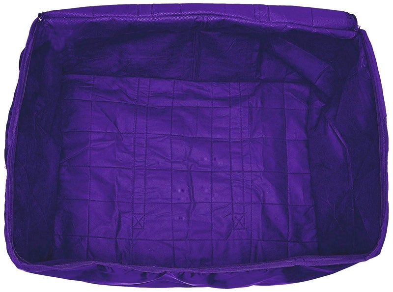 Kuber Industries Parachute Big Underbed Moisture Proof Storage Bag with Zippered Closure and Handle Royal Blue - Image 3
