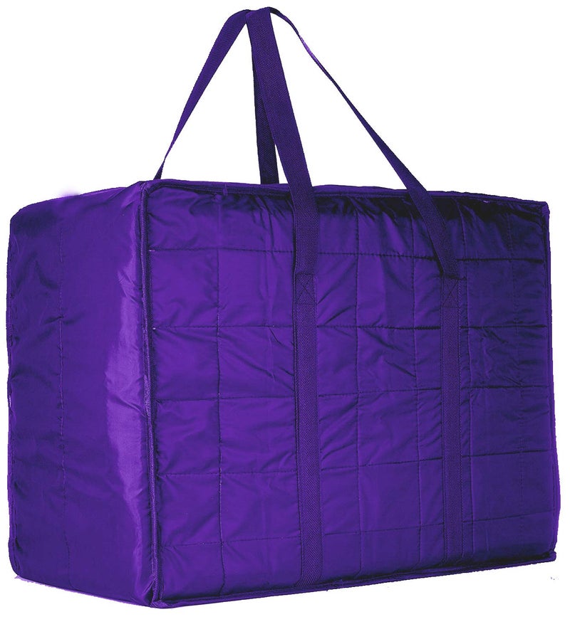 Kuber Industries Parachute Big Underbed Moisture Proof Storage Bag with Zippered Closure and Handle Royal Blue - Image 2