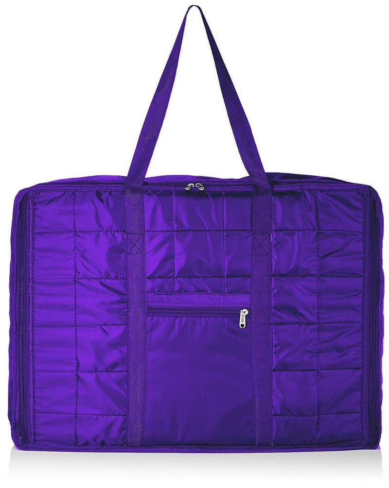 Kuber Industries Parachute Big Underbed Moisture Proof Storage Bag with Zippered Closure and Handle Royal Blue - Image 1