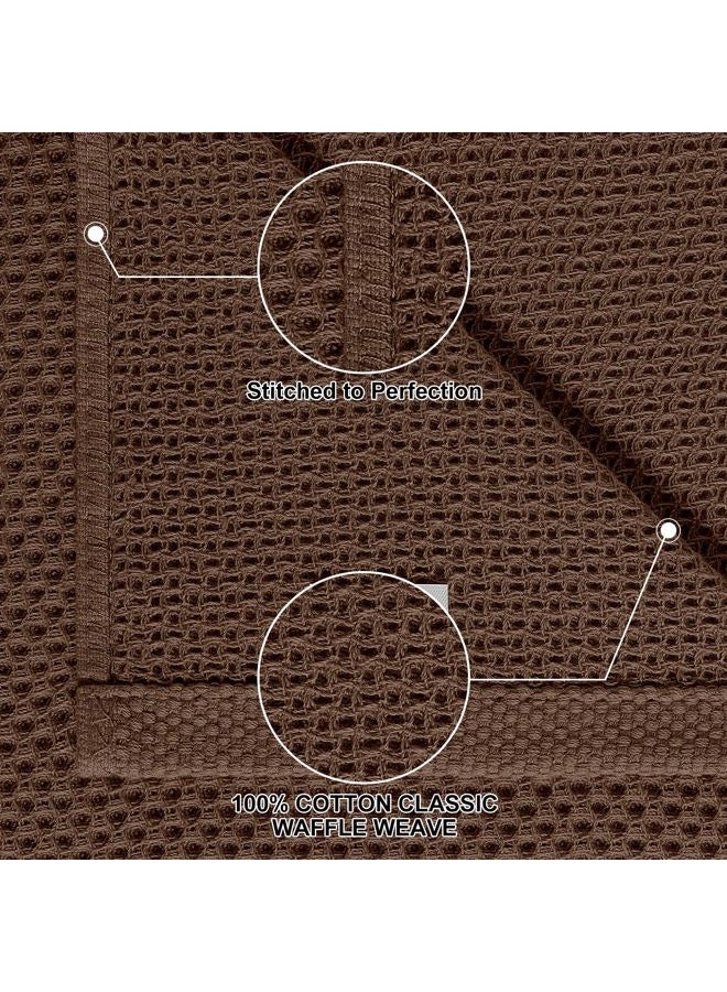 Homaxy 100% Cotton Kitchen Towels and Dishcloths Set, 12 x 12 Inches and 13 x 28 Inches, Set of 8 Bulk Kitchen Towels Set, Ultra Soft Absorbent Dish Cloths for Washing Dishes, Coffee - Image 2