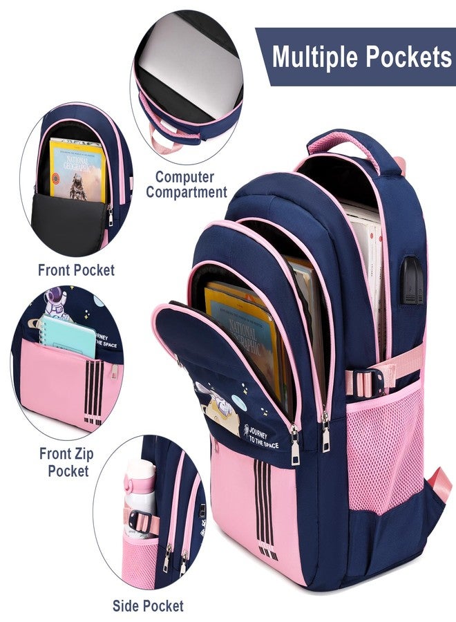 ACESAK Backpack for Girls - Girls Backpack Schoolbag for Girls Kids Children Teens Elementary Middle School Bags, Waterproof Lightweight Kids Bookbag Backpacks Casual Daypack with Lunch Bag Set - Image 3