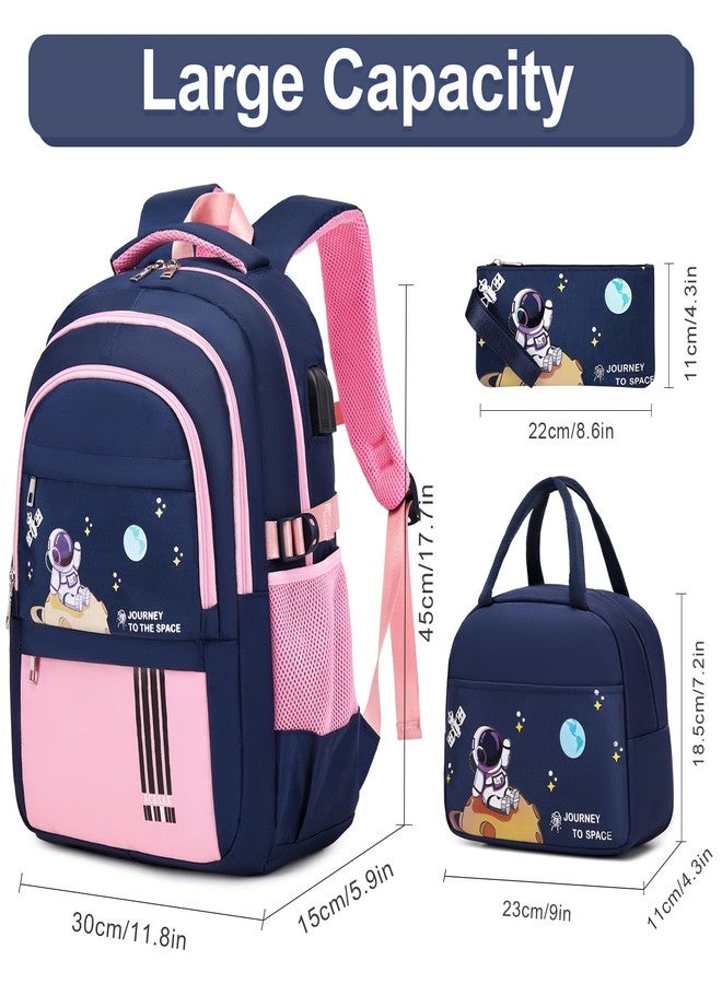 ACESAK Backpack for Girls - Girls Backpack Schoolbag for Girls Kids Children Teens Elementary Middle School Bags, Waterproof Lightweight Kids Bookbag Backpacks Casual Daypack with Lunch Bag Set - Image 2