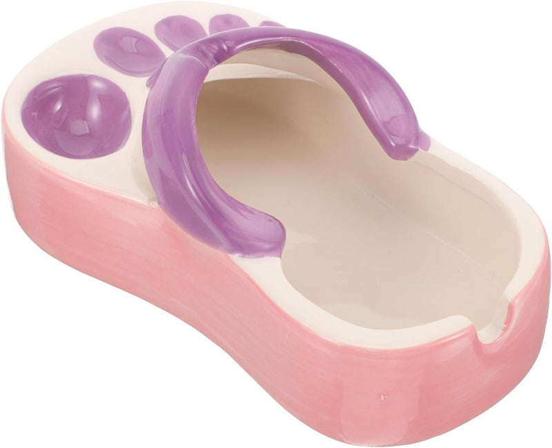 Ceramic Slipper Ashtray Cute Decorative Ash Container Tabletop Cigarette Butt Holder Purple Home Living Room Desk Accessory - Image 1