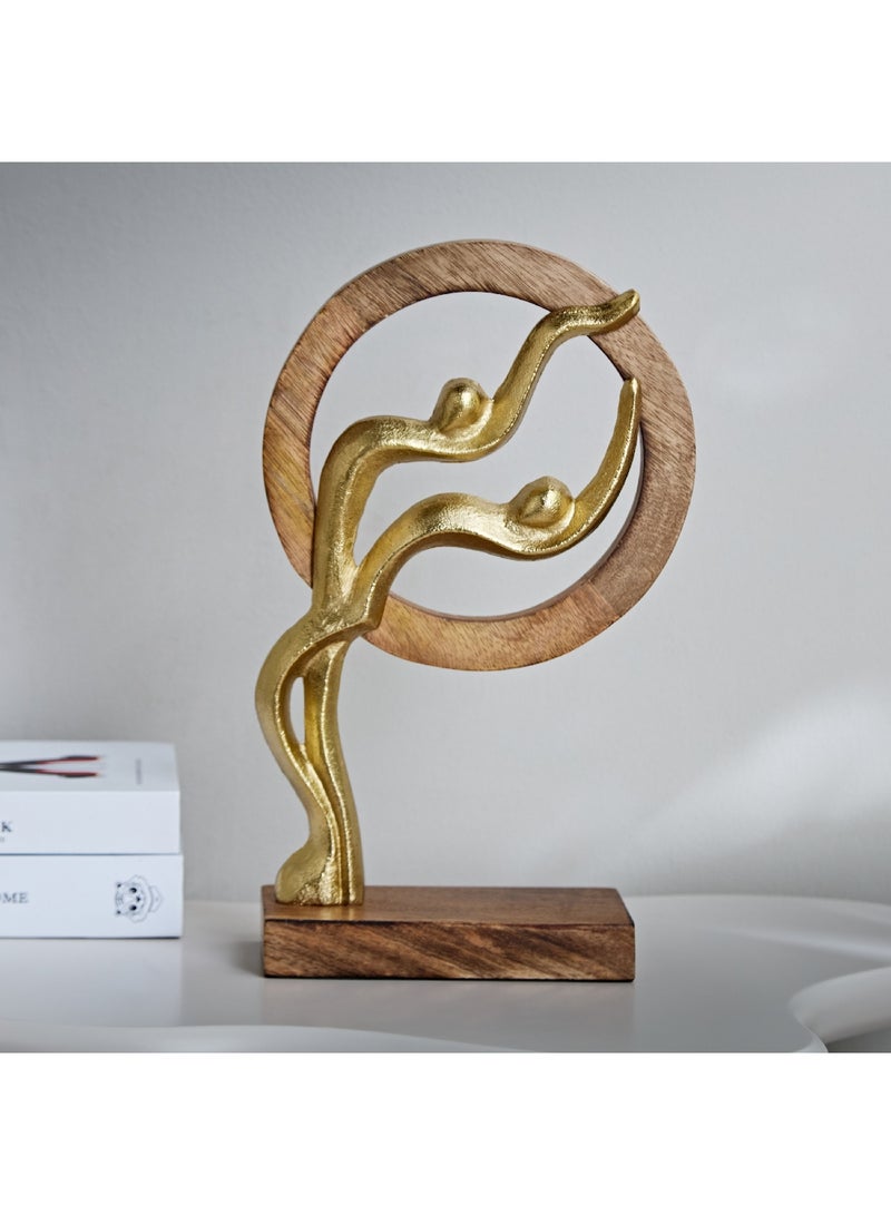 Home Box Odin Aluminum Sculpture with Wooden Ring 20 x 31 x 7 cm  - Image 1