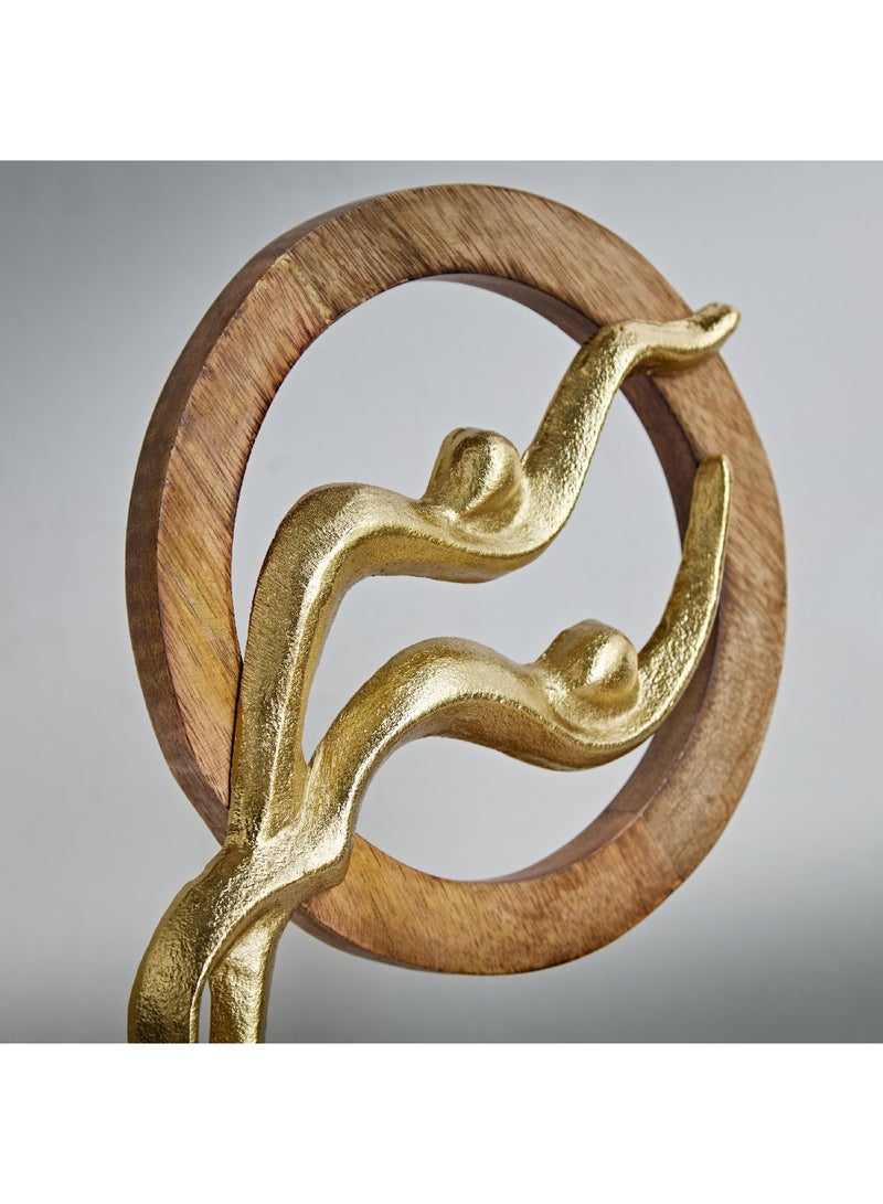 Home Box Odin Aluminum Sculpture with Wooden Ring 20 x 31 x 7 cm  - Image 3