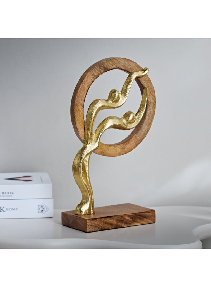 Home Box Odin Aluminum Sculpture with Wooden Ring 20 x 31 x 7 cm  - Image 2