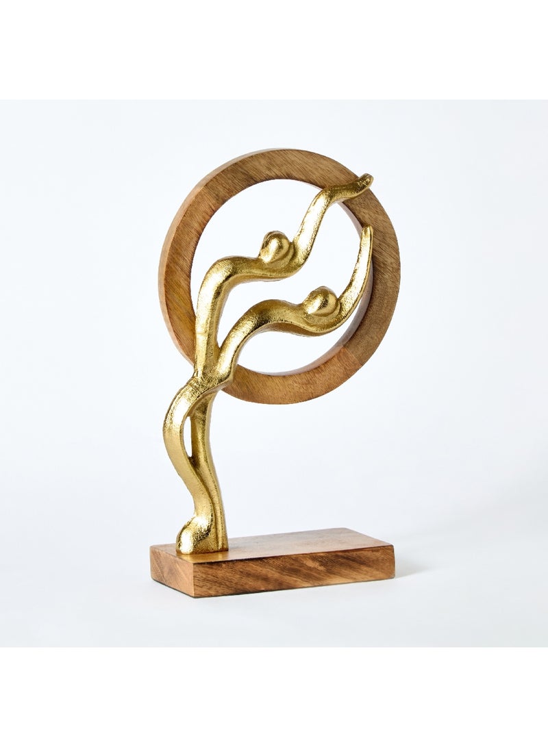 Home Box Odin Aluminum Sculpture with Wooden Ring 20 x 31 x 7 cm  - Image 4