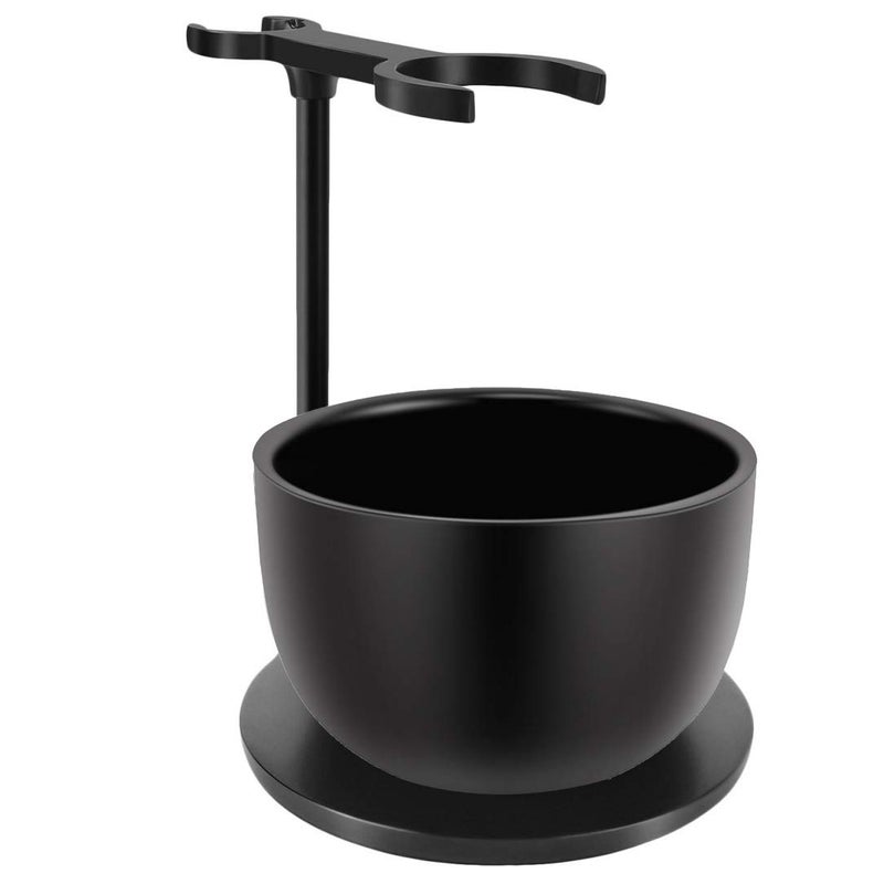SANWA Deluxe Heavyweight Black Shaving Brush Razor Stand with Stainless Steel Soap Bowl SetDad Giftsboyfriend GiftsHusband Gifts for Him 