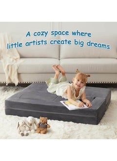 Riolio Kids Couch & Kid Sofa, Toddler Couch Fold Out, Toddler Chairs Comfy, Modular Kids Play Couch for Playroom, Kids Furniture Couch, Child Couch, Convertible Children Couch, Grey  - Image 4