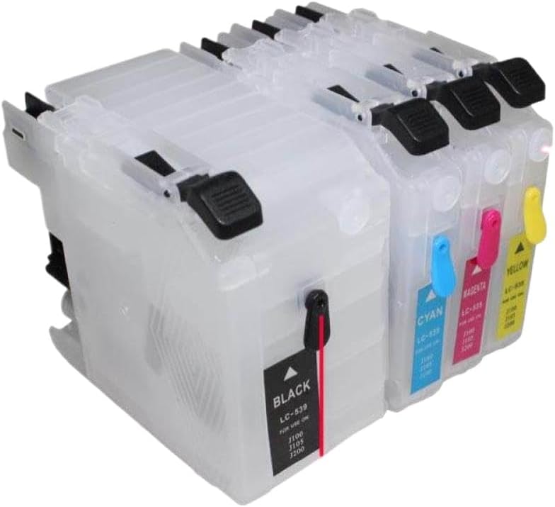 4Pcs Refillable Ink Cartridge LC529 LC525 Compatible with MFC J200 DCP J105 Printers - Image 3