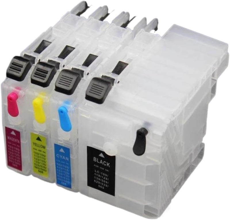 4Pcs Refillable Ink Cartridge LC529 LC525 Compatible with MFC J200 DCP J105 Printers - Image 4