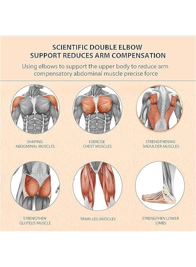 هوكور اي بين عجلة دوارة لتمارين البطن والارتداد الاوتوماتيكي، مع دعم للكوع ومؤقت، معدات تمارين عضلات البطن الاساسية مع سجادة، للرجال والنساء - Image 3