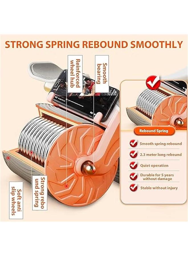 هوكور اي بين عجلة دوارة لتمارين البطن والارتداد الاوتوماتيكي، مع دعم للكوع ومؤقت، معدات تمارين عضلات البطن الاساسية مع سجادة، للرجال والنساء - Image 4