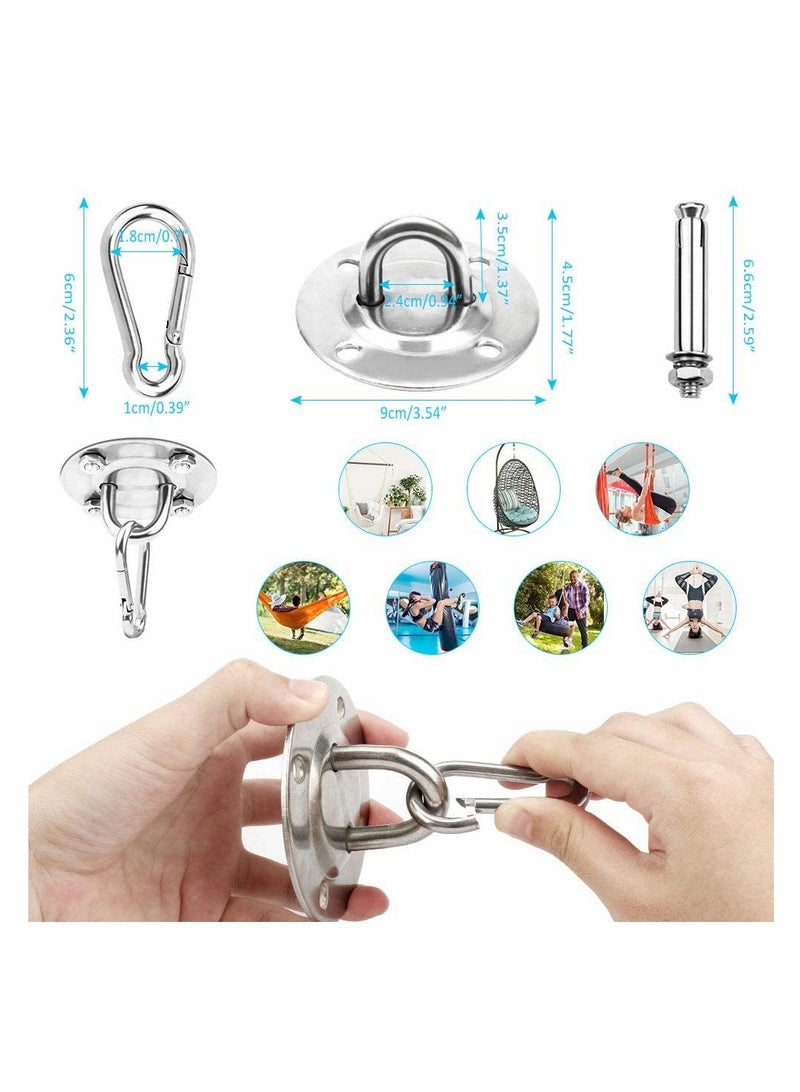 SYOSI 2 Set Ceiling Hook, Hanging Chair Swing Hook Hammock Hanging Hooks Kit Stainless Steel Ceiling Mount Heavy Duty Hook for Porch Chair Yoga Hammock Gym Swing  - Image 3
