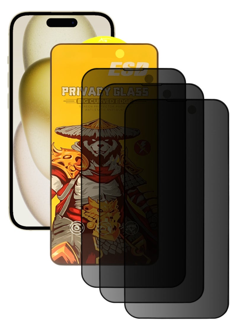 اي اس دي ثلاث قطع، واقي شاشة عالي الجودة لهاتف ايفون 15 بلس - Image 1