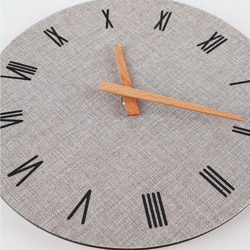 2 pcs 12 Inches Pitted Hanging Clock Vintage Roman Clock Simple Decorative Wall Clock Casual Time Display Clock for Dorm Living Room Bedroom Dining Room Without Battery (Grey) - Image 4