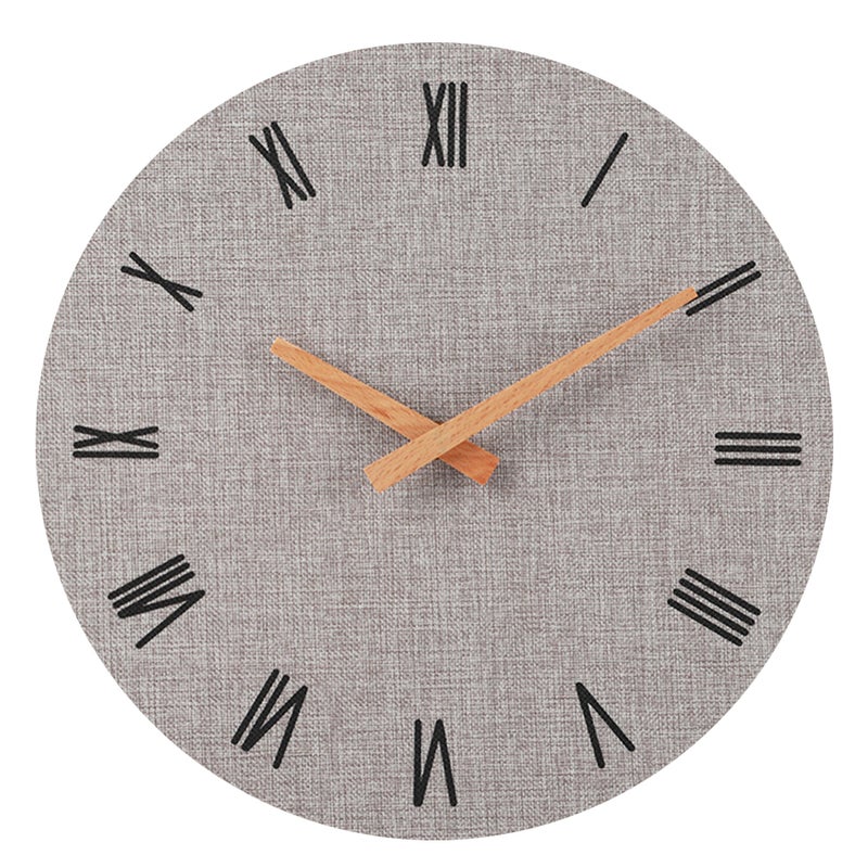 2 pcs 12 Inches Pitted Hanging Clock Vintage Roman Clock Simple Decorative Wall Clock Casual Time Display Clock for Dorm Living Room Bedroom Dining Room Without Battery (Grey) - Image 1