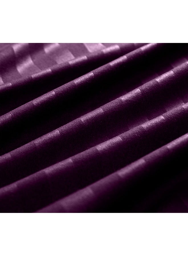 snooze - Snooze Striped Flat Bed Sheet set 3pcs, Bed sheet 220*235 cm+ 2Free Pillowcases, Purple - Image 1