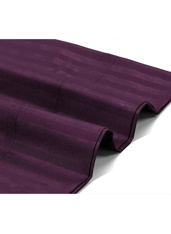 snooze - Snooze Striped Flat Bed Sheet set 3pcs, Bed sheet 220*235 cm+ 2Free Pillowcases, Purple - Image 1