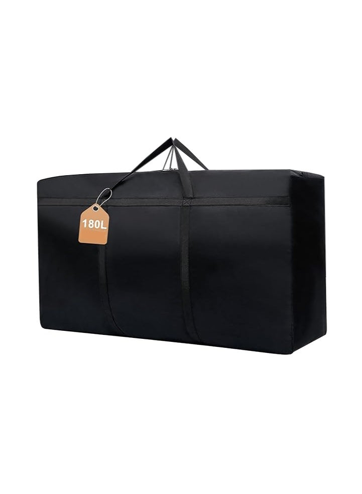 180L Extra Large Moving Bags with Strong Zippers & Carrying Handles, Storage Bags Storage Totes for Clothes, Moving Supplies, Space Saving, Oversized Storage Bag Organizer for Moving, Traveling - Image 2