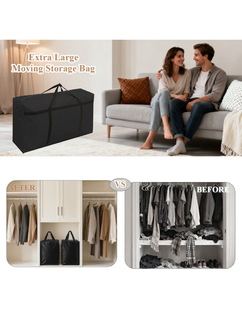 180L Extra Large Moving Bags with Strong Zippers & Carrying Handles, Storage Bags Storage Totes for Clothes, Moving Supplies, Space Saving, Oversized Storage Bag Organizer for Moving, Traveling - Image 4