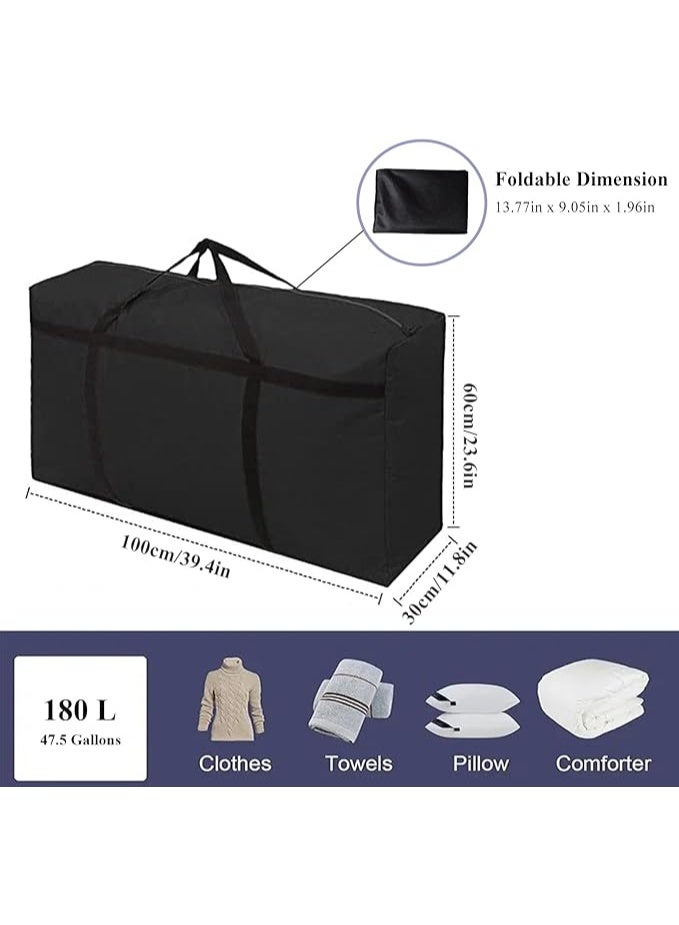 180L Extra Large Moving Bags with Strong Zippers & Carrying Handles, Storage Bags Storage Totes for Clothes, Moving Supplies, Space Saving, Oversized Storage Bag Organizer for Moving, Traveling - Image 1