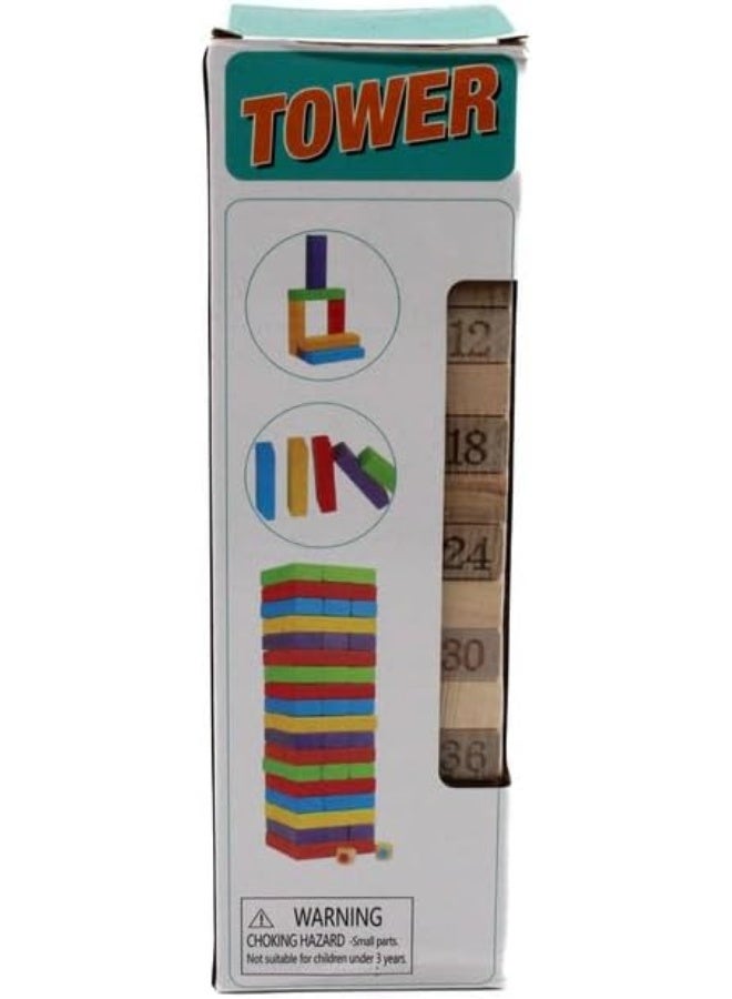 Tower لعبة برج الخشب المكونة من 48 قطعة - Image 2