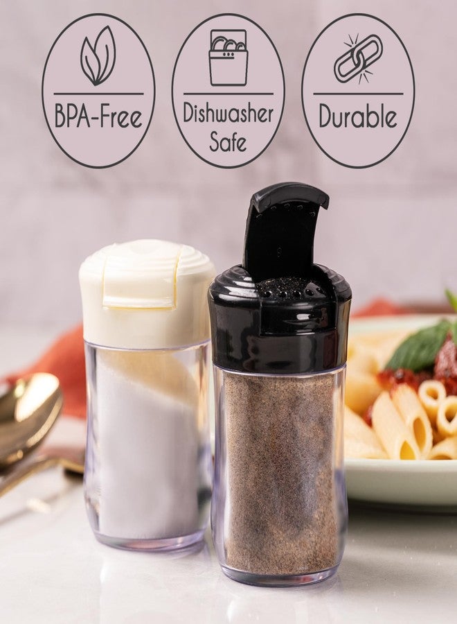 CRYSTALIA Clear Plastic Camping Salt and Pepper Shakers, 2 Pack Mini Salt and Pepper Shakers with Lid, BPA Free Plastic Condiment Containers for Picnic, Camping, Travel, Work, Purse, Catering - Image 2