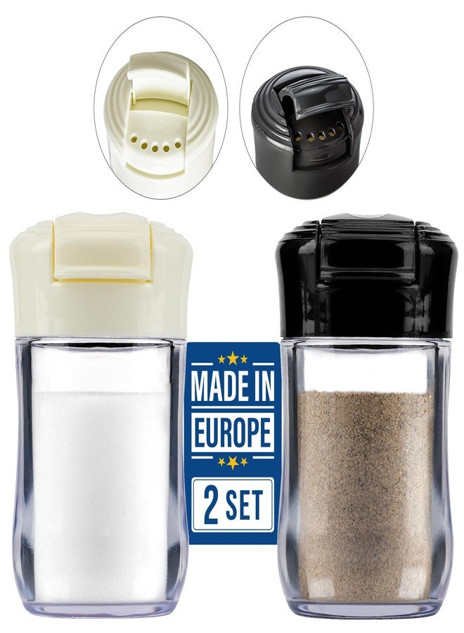 CRYSTALIA Clear Plastic Camping Salt and Pepper Shakers, 2 Pack Mini Salt and Pepper Shakers with Lid, BPA Free Plastic Condiment Containers for Picnic, Camping, Travel, Work, Purse, Catering - Image 1