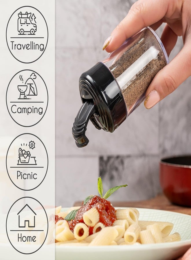 CRYSTALIA Clear Plastic Camping Salt and Pepper Shakers, 2 Pack Mini Salt and Pepper Shakers with Lid, BPA Free Plastic Condiment Containers for Picnic, Camping, Travel, Work, Purse, Catering - Image 4