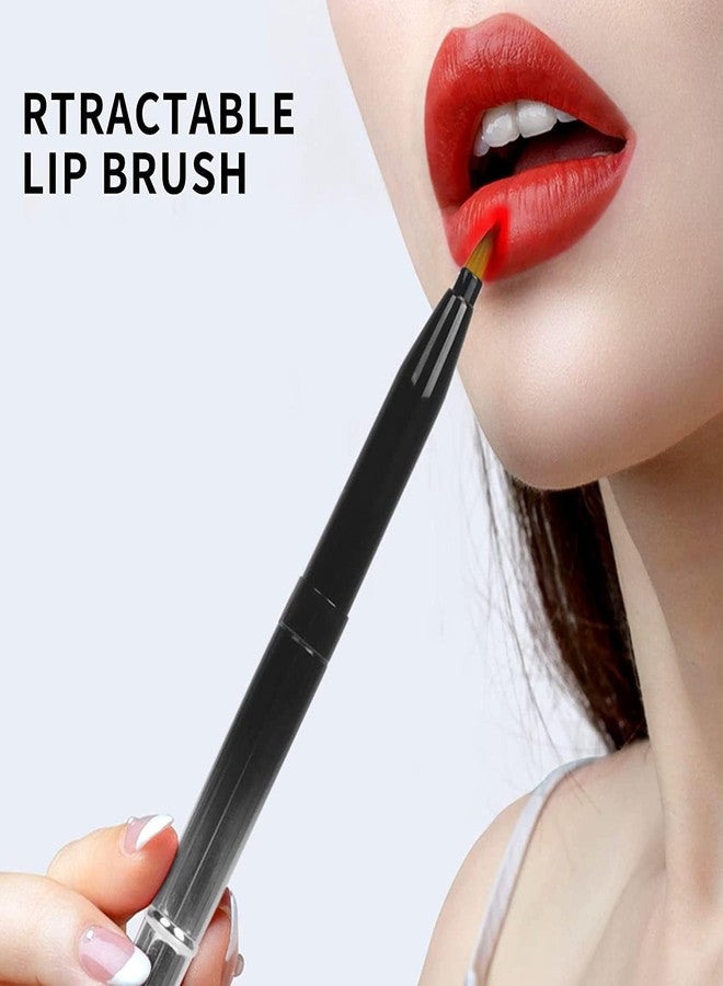 DSADKI Pack of 2 Lip Brush for Lipstick, Retractable Lip Brushes, Lipstick Liner Brush Retractable with Cap, Dual-ended Foundation Makeup Brush Tool For Women (Silver and Green) - Image 5
