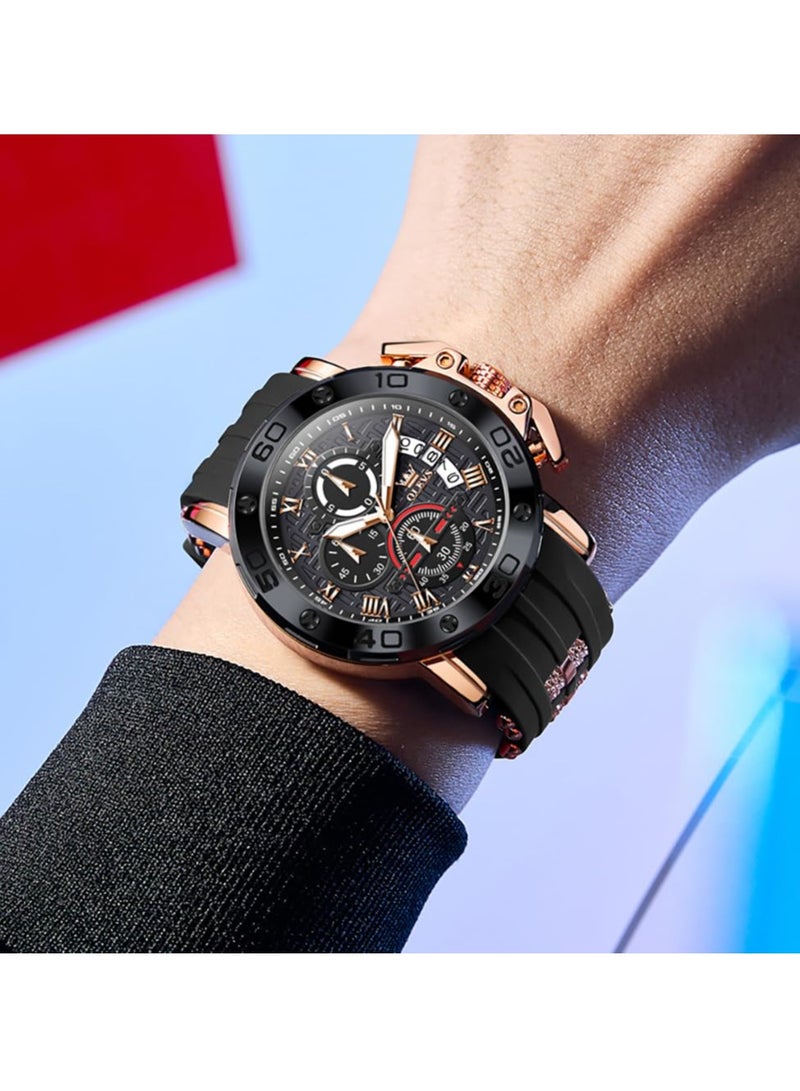 OLEVS Men's Chronograph Fashion Business Luminous Waterproof Casual Watch 9986 - Image 2