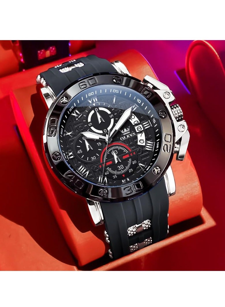 OLEVS Men's Chronograph Fashion Business Luminous Waterproof Casual Watch 9986 - Image 4