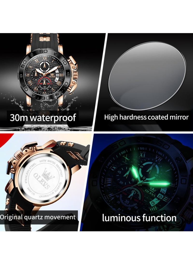 OLEVS Men's Chronograph Fashion Business Luminous Waterproof Casual Watch 9986 - Image 3